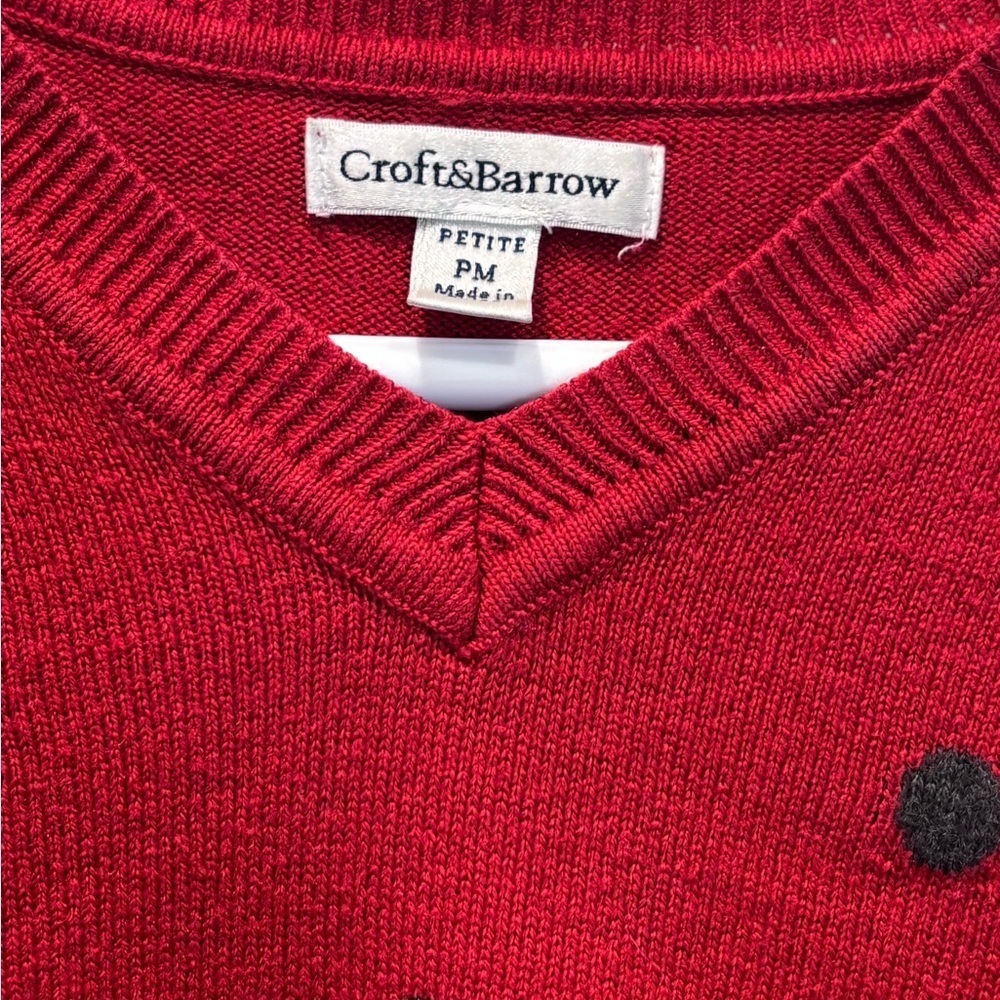 Croft & Barrow Deep Red Knit Top - Picture 2 of 4